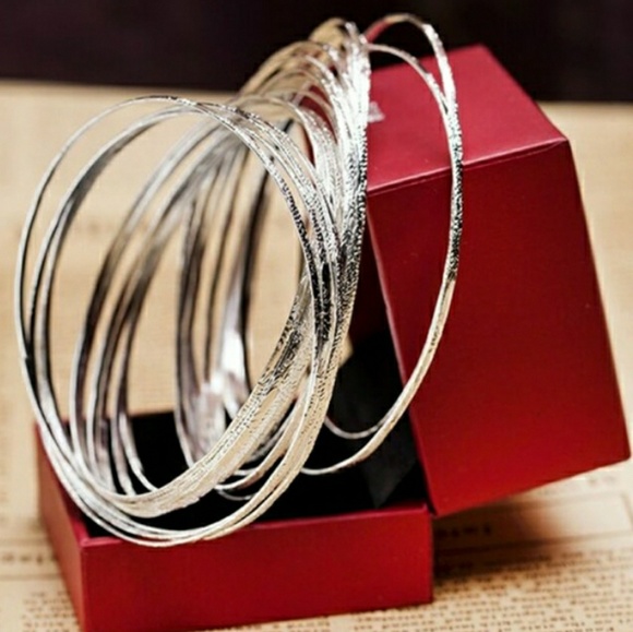 Poshology Jewelry - 5 925 Sterling Silver Dainty Bangles